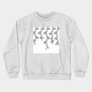 Grey Leaves pattern. Grey. white. leaves. Crewneck Sweatshirt